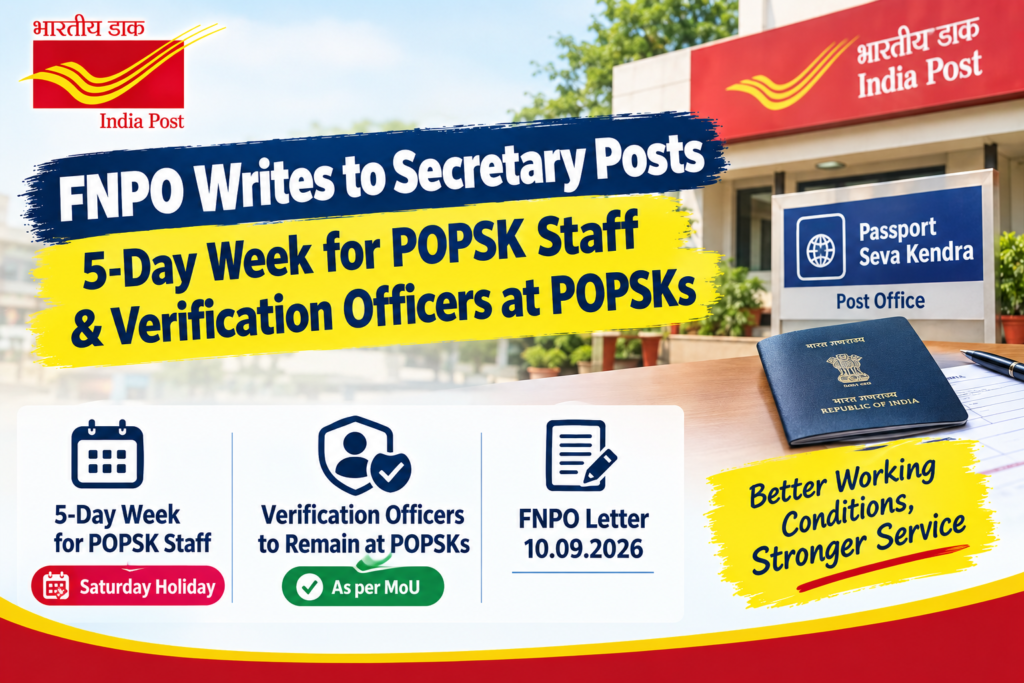 FNPO Writes to Secretary Posts: 5-Day Week for POPSK Staff and Verification Officers at POPSKs